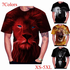 lion3dprintingtshirt, Summer, Fashion, tshirt men