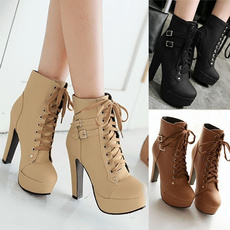 ankle boots, Fashion, Plus Size, Leather Boots
