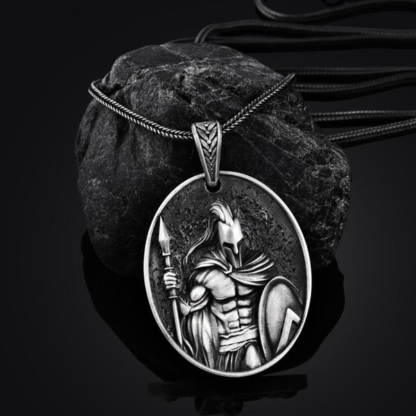 Spartan Shield Necklace Unisex Spartan Necklace Spartan 