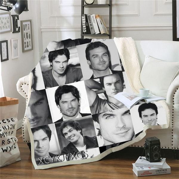 The Vampire Diaries Damon Salvatore 3D Printed Sherpa Blanket Velvet