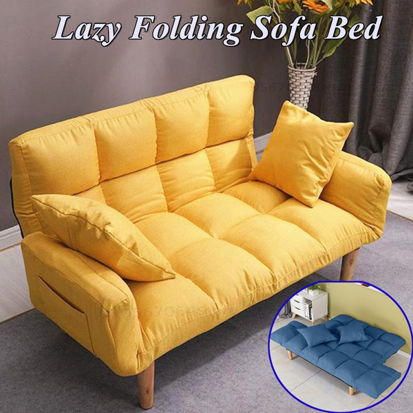 Details about   Modern Lazy Folding Sofa With Foldable Armrests and 2 Pillows 3 Colors Bedroom❤❤ 