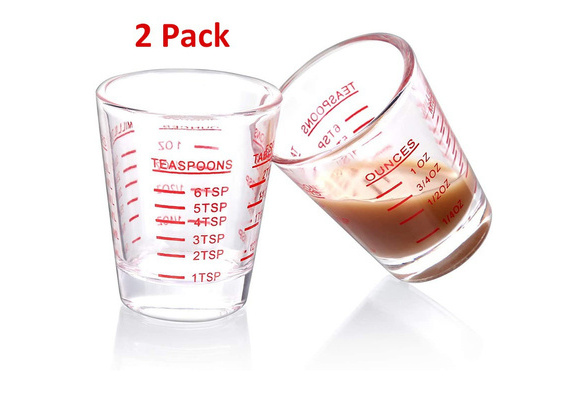 2 Packs Double Espresso Shot Glass, Clear Measuring Cup - Brilliant Promos  - Be Brilliant!