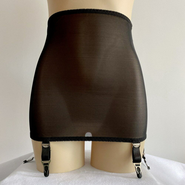 Women Vintage Garter Belt Floral Edge Girdle Skirt 4 Straps Suspender Belt  S-2XL