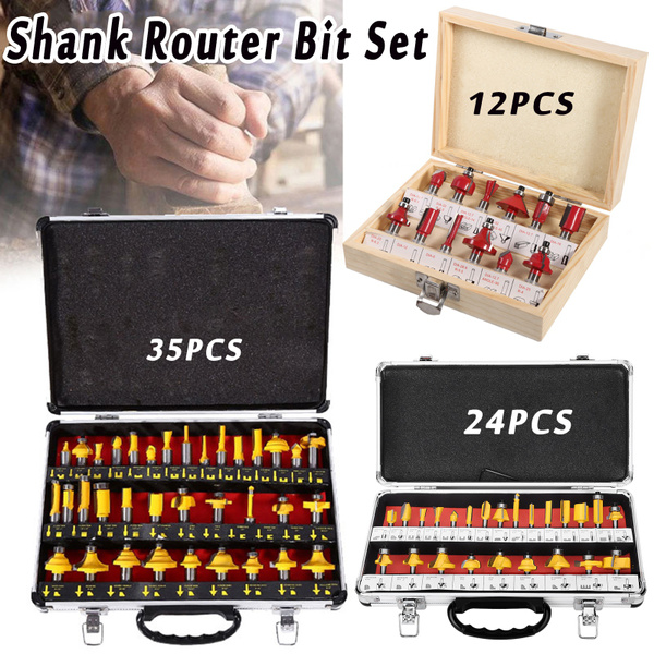 35pcs Tungsten Carbide Tip Router Bits Router Bit Set 1/4" Shank For Woodworking