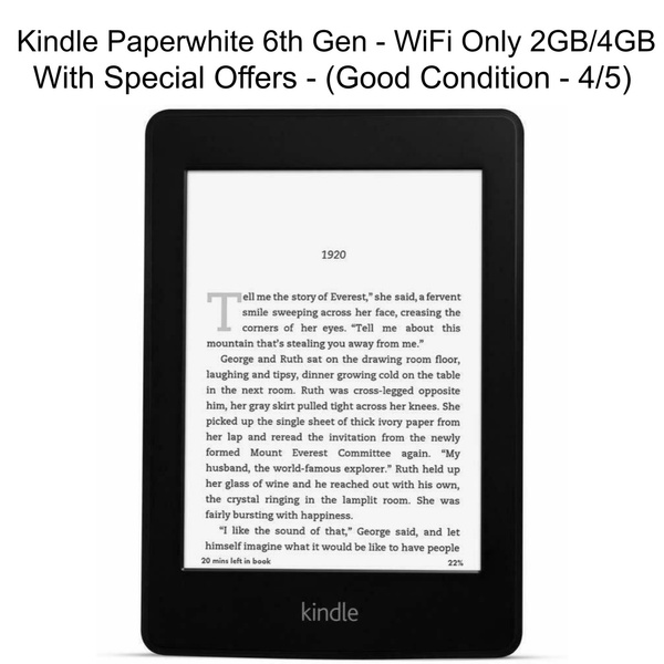 Amazon Kindle Paperwhite 6th Generation E-Book Reader- Wi-Fi