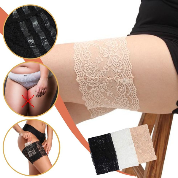 Anti Chafing Thigh Bands 1 Pair, Elastic Lace Garter Wedding Band for  Women, Thighs Chaffing Protection Garters, Inner Legs Rubbing Chafe  Prevention, Womens Body Compression Sleeve Guard, Anti-Chafing Friction  Block Sexy Underwear