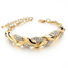 Charm Bracelet, 18k gold, leaf, gold bracelet