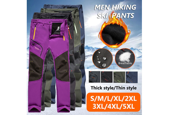 Plus Size Men's Autumn Winter Outdoor Waterproof Hiking Trousers Camping  Climbing Fishing Skiing Trekking Softshell Breathable Fleece Warm Pants,  XS-6XL Thin/Thick Pantalon Homme