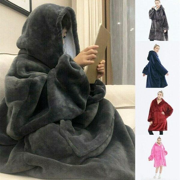 Wearable Blanket Hoodie Oversized Sherpa Blanket Hoodie Sweatshirt Are Unisex Cozy Warm Soft