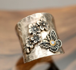 butterfly, Sterling, Women Ring, 925 silver rings
