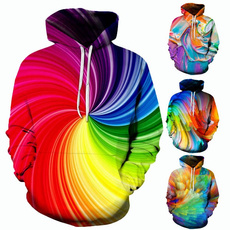 rainbow, 3dprintedhoody, Fashion, womens hoodie