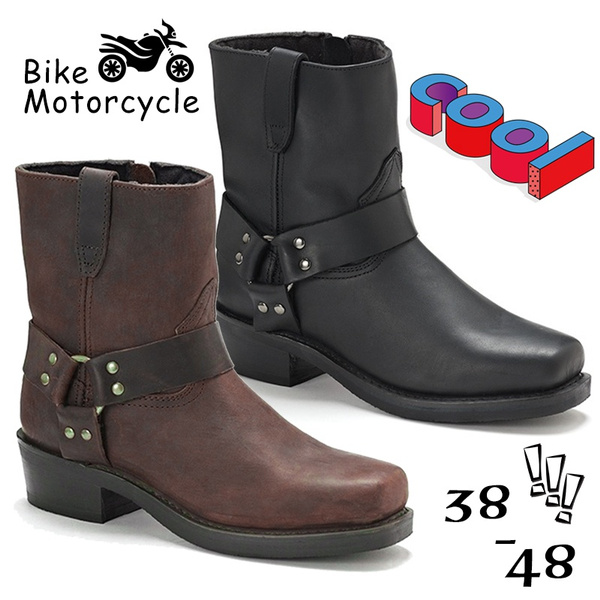 Thick sole motorcycle shop boots for short riders