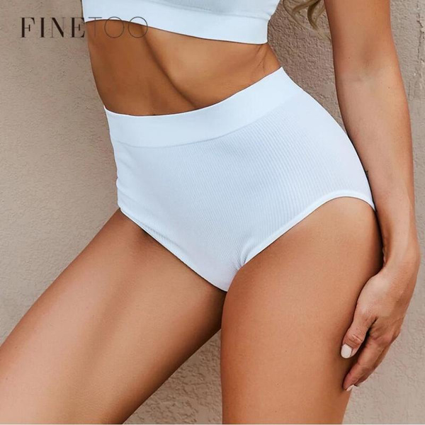 FINETOO Women High Waisted Briefs Panties Underwear Shapewear Tummy Firm  Control Slimming Pants High Waist Lingerie Underpants for Female Girls N205
