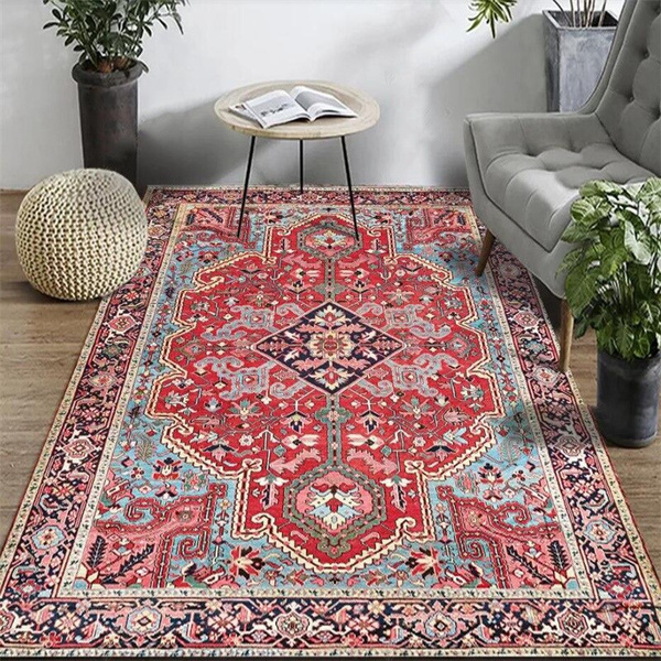 New Retro Ethnic Rugs Living Room Bedroom Vintage Floor Mat Doormat Large  Carpet