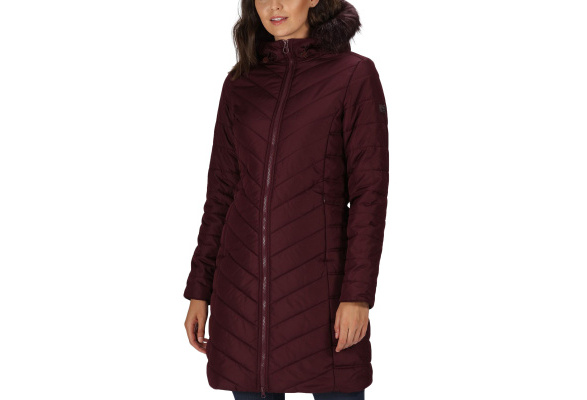 Kimberley walsh fritha insulated quilted fur trimmed hooded parka jacket dark online burgundy