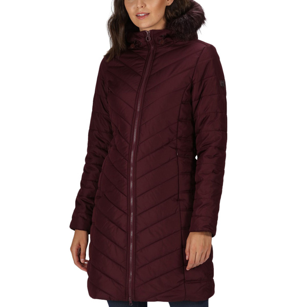 Kimberley walsh fritha insulated quilted fur trimmed hooded parka jacket dark online burgundy