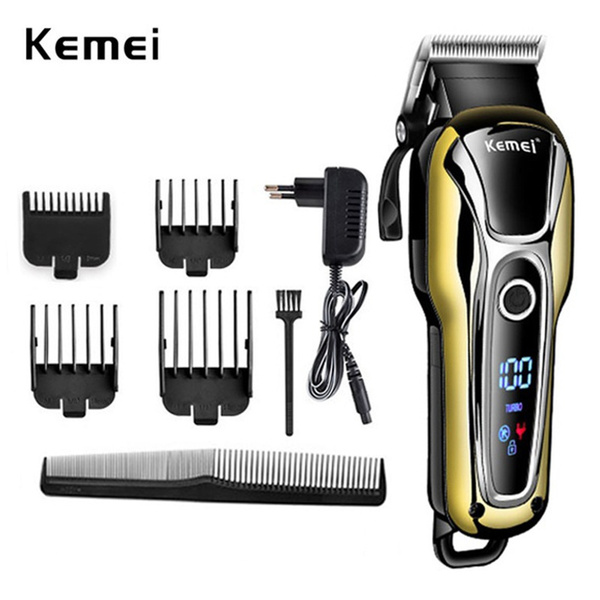 Kemei 100-240V Rechargeable Hair Clipper Trimmer Professional Hair ...
