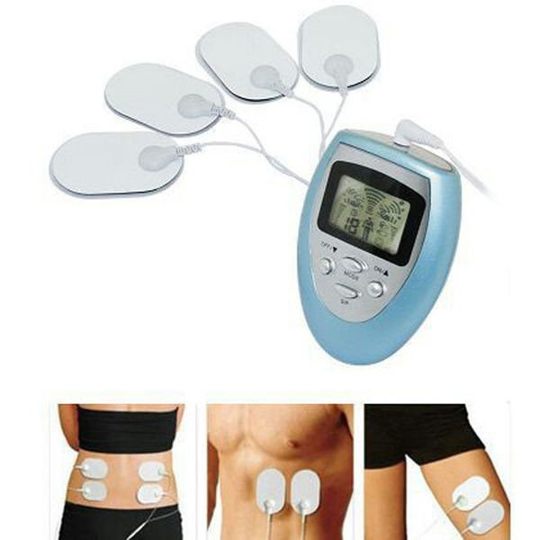 New Electric Shock Tens Acupuncture Body Muscle Massager 4 Pads for Neck  Foot Leg Back Massage Pain Relief