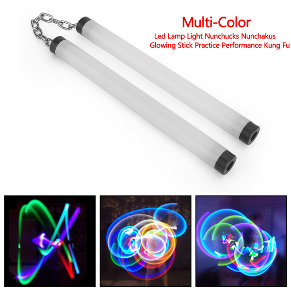Led Lamp Light Nunchucks Nunchakus Glowing Stick Practice Performance Kung Fu 