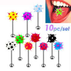 Stainless Steel, Colorful, tonguepiercing, Silicone