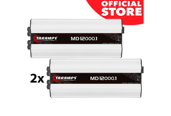 2x Taramps MD 12000.1 - 0.5 Ohm Amplifier 12000 Watts RMS DIRECT