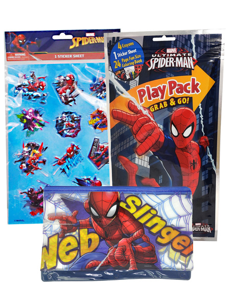 Marvel Spider-Man Pencil Pouch w/ Play Pack Party Favor & 3D Raised  Stickers