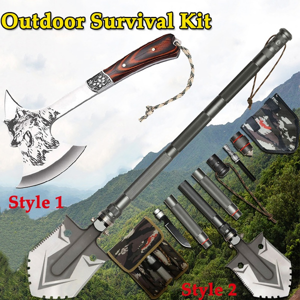 New Outdoor Emergency Hatchet Shovel Kit,Outdoor Survival Gear Tool ...