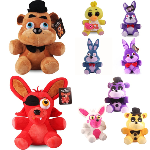 25cm FNAF Freddy Fazbear Plush Toys Golden Bear Nightmare Cupcake Foxy  Balloon Boy Clown Stuffed Dolls