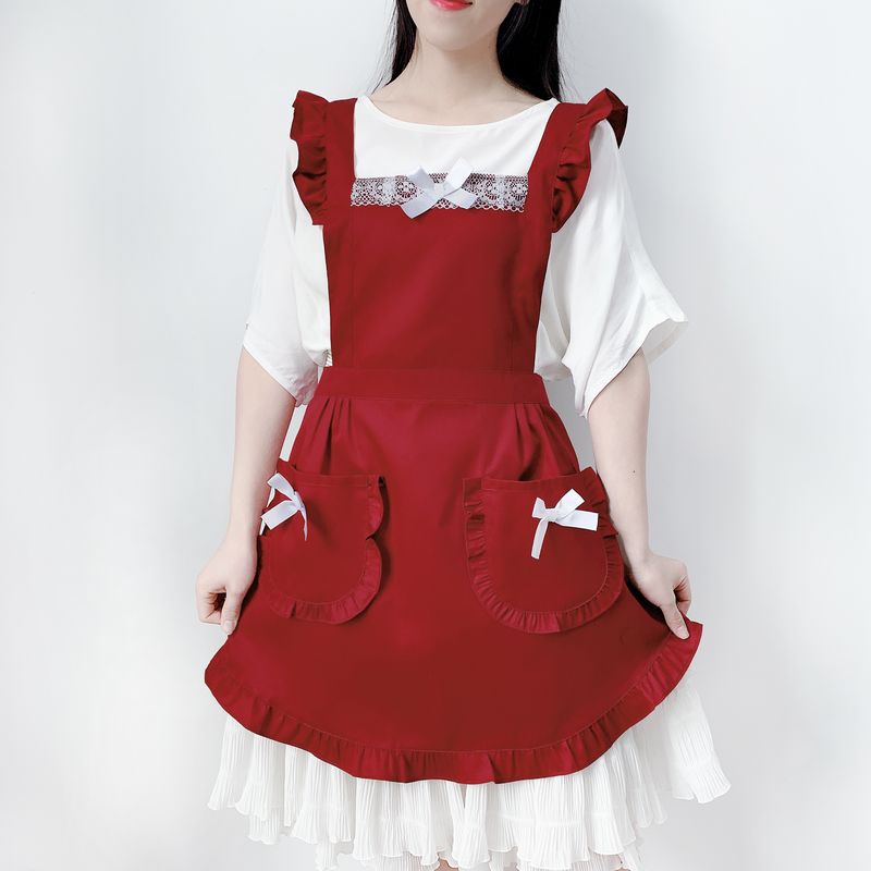 Lady Lace Apron Ruffle Skirts Frill Baking Housewife Cafe