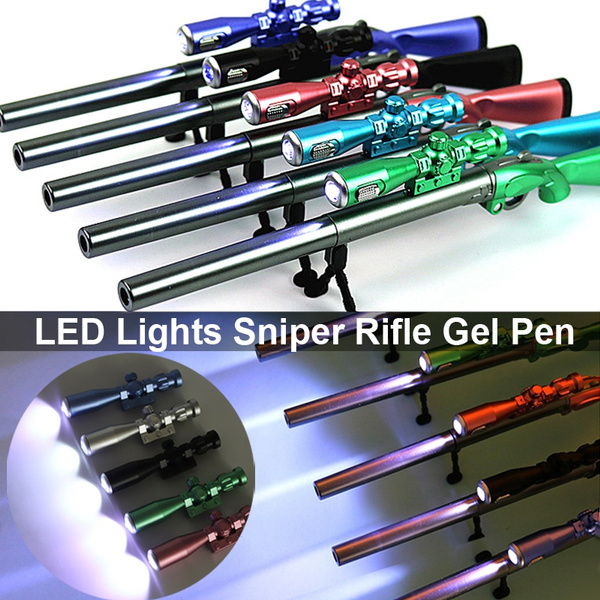 LED Light Creative Sniper Rifle Modeling Gel Pen Weapons Pen Black
