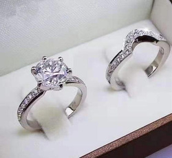 Sterling, DIAMOND, wedding ring, Jewelry