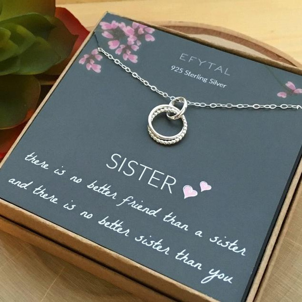 To My Sister Necklace, Sister Birthday Gift, Little Sister Big Sister –  globrightjewelry