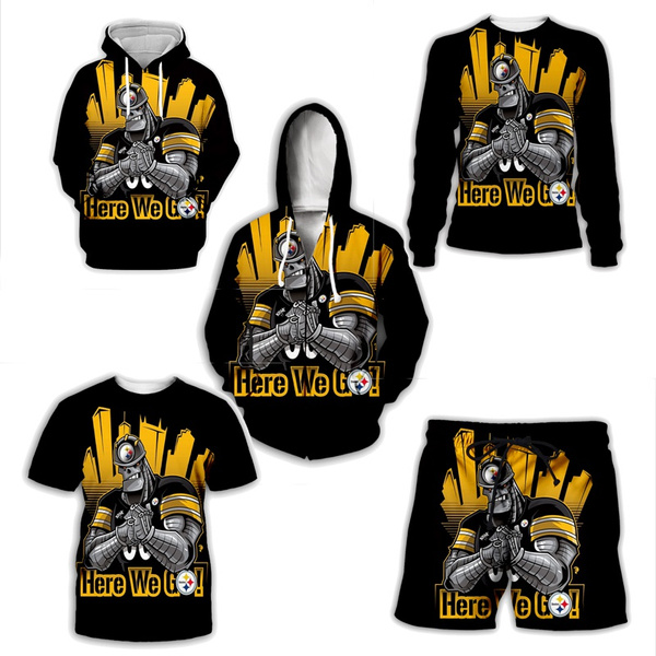 Pittsburgh Fashionable American Football Steelers Hoodie Running Giant  Letter Print 3D Hoodie/Zip Hoodie/Tshirt/Shorts