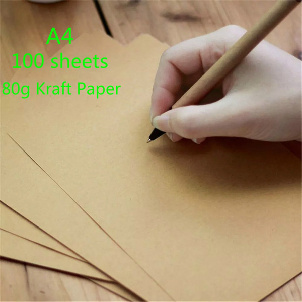 100 Sheets A4 80g Kraft Paper Parchment Retro Paper Letter Paper Painting  Paper Wrapping Paper
