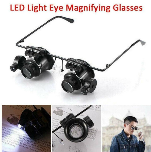 20x Magnifying Eye Magnifier Glasses Loupe Lens Jeweler LED