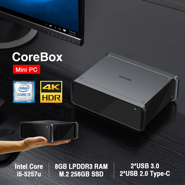 CHUWI CoreBox i5 Intel Core i5-5257U Mini PC 8G LPDDR3 256G SSD Intel Iri  Graphics 6100 Dual Core 2.7GHz to 3.1GHz ZZH Store