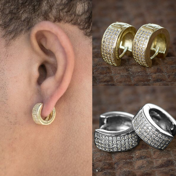 Big ear cuff earring for men, 925 silver jewelry for him