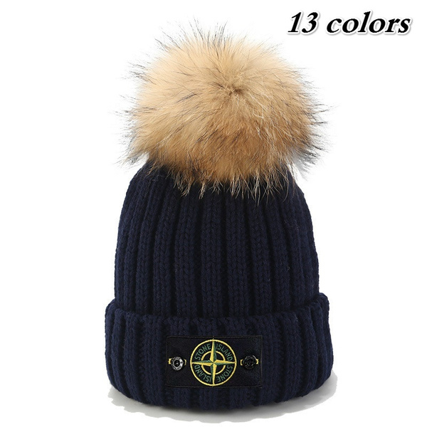 stone island pom pom hat