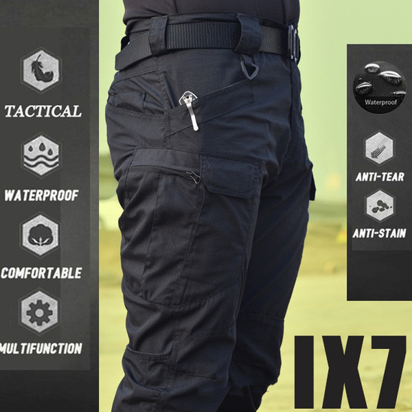 Mens Tactical pants Cargo Combat Work Pants Outdoor Waterproof Hiking  Trousers