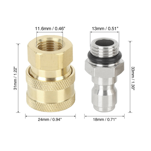 Car Quick Connect Pressure Washer Adapter Set Male Female Thread