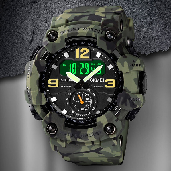 SKMEI 1637 Mens Outdoor Casual Military Wristwatch LED Digital Sport ...