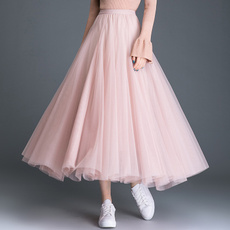 pink, Summer, long skirt, summer skirt