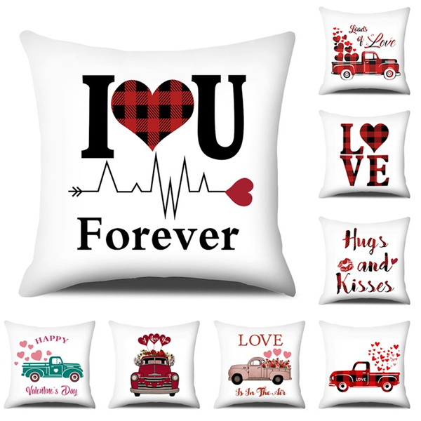 Happy Valentine's Day Alphabet Throw Pillow Case Love Cushion Cover Wedding Gift