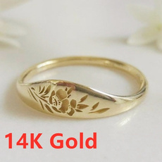 Flowers, 925 sterling silver, wedding ring, gold