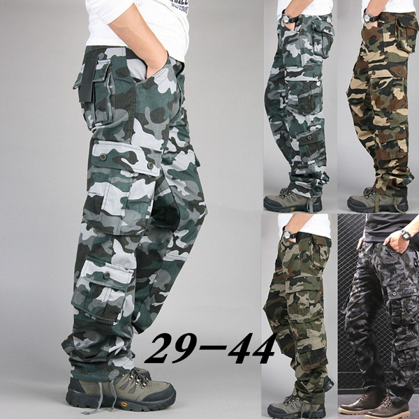 Thoshine Brand Men Cargo Pants Camouflage Military Trousers