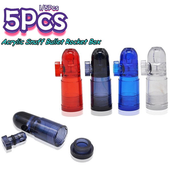 Mini CLEAR GLASS SNORTER SNIFFER SNUFF POWDER BULLET DISPENSER