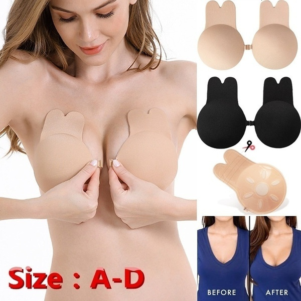 Womens Strapless Bra Backless Silicone Stick On Push Up Self Adhesive Party  Bra