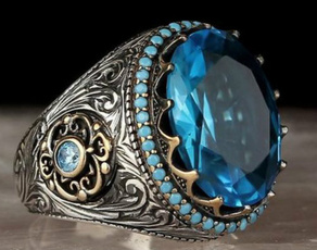 Sterling, ringsformen, Turquoise, Fashion