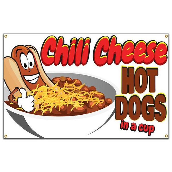 SignMission B-60 Chili Cheese Hot Dogs19 60 in. Concession Stand Food ...