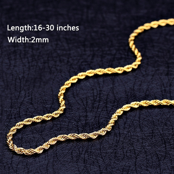 16-30 Inches Long Chain Necklace 18K 